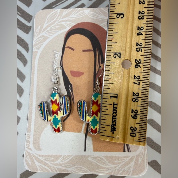 Colorful cactus earrings s925 - Picture 7 of 7